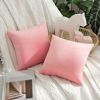 Picture of MIULEE Pack of 2 Velvet Pillow Covers Decorative Square Pillowcase Soft Solid Cushion Case for Sofa Bedroom Car 12 x 12 Inch Bright Pink