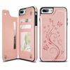 Picture of UEEBAI Case for iPhone 6 6S,Luxury PU Leather Case [Two Magnetic Clasp] [Card Slots] Stand Function Butterfly Flower Pattern Durable Shockproof Soft TPU Back Wallet Cover for iPhone 6/6S -Rose Gold#2