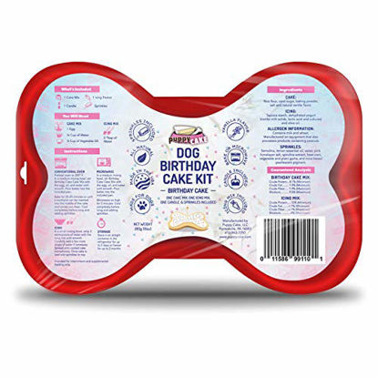 Picture of Puppy Cake Dog Birthday Cake Kit- Cake Mix, Icing Mix, Candle, Sprinkles and Silicone Pan (Birthday Cake with Sprinkles)