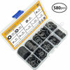 Picture of Sutemribor Black Zinc Plated Alloy Steel Flat Washers Set 580 Pieces, 9 Sizes - M2 M2.5 M3 M4 M5 M6 M8 M10 M12