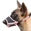 Picture of HEELE Dog Muzzle Nylon Soft Muzzle Anti-Biting Barking Secure,Mesh Breathable Pets Muzzle for Small Medium Large Dogs 4 Colors 4 Sizes (XS, Pink)