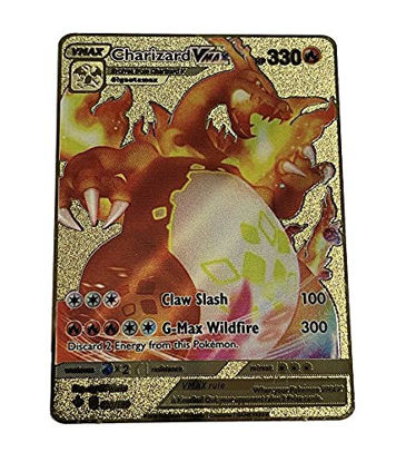 Picture of Charizard VMAX Pokémon Gold Card - Collector's Rare Shiny Gold Red Card - Limited Supply