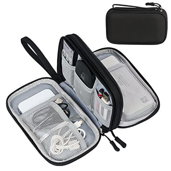 Picture of Classycoo Electronic Organizer,Travel Cable Organizer Bag Portable Cord Organizer Waterproof Storage Bag Pouch for Electronic Accessories Carry Case for Phone,Charger,Earphone,Cord-Double Layer Black