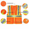 Picture of SULWZM High Visibility Reflective Safety Vest with Zipper and Pockets Orange,M