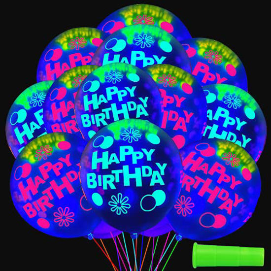 Neon Balloon Arch UV Glow Neon Balloons With Let's Party Neon