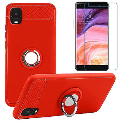 Picture of TCL A3 / A30 Phone Case and Screen Protector, Rotating Ring [Magnetic Car Mount] Cover Case and Screen Protector Compatible with TCL A3 / A30 (Red)