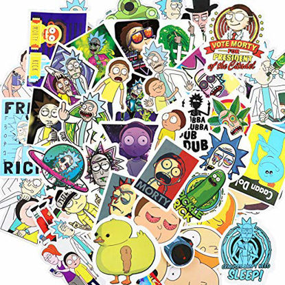 Picture of BATTER 100PCS Rick and Morty Stickes Laptop Sticker Waterproof Vinyl Stickers Car Sticker Motorcycle Bicycle Luggage Decal Graffiti Patches Skateboard Water Bottle Sticker