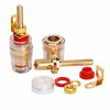 Picture of Gold Plated 4MM Binding Post Banana Plugs for Amplifier Speaker Terminal Plug with Transparent Covers Connectors 2 Pairs Red + Black (Small-Short)