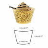 Picture of GOLF 100Pcs Cupcake Wrappers Artistic Bake Cake Paper Filigree Little Vine Lace Laser Cut Liner Baking Cup Wraps Muffin CaseTrays for Wedding Party Birthday Decoration (Gold Yellow)