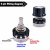 Picture of 2pcs RV24YN20S B202 2K ohm Carbon Film Potentiometer Single-Turn Potentiometer + 2pcs A03 knob