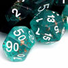 Picture of Haxtec Teal DND Dice Set 7PCS Handmade Gold Leaf Resin Polyhedral Dice for Roleplaying Games Dungeons and Dragons-Wonderland