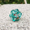 Picture of Haxtec Teal DND Dice Set 7PCS Handmade Gold Leaf Resin Polyhedral Dice for Roleplaying Games Dungeons and Dragons-Wonderland