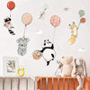 Picture of MEFOSS Colorful Flying Balloons Wall Decal Cute Fox Panda Koala Animal Wall Stickers Peel and Stick Nursery Wall Decor Art Murals for Girls Boys Room Playroom Classroom Decorations