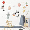 Picture of MEFOSS Colorful Flying Balloons Wall Decal Cute Fox Panda Koala Animal Wall Stickers Peel and Stick Nursery Wall Decor Art Murals for Girls Boys Room Playroom Classroom Decorations