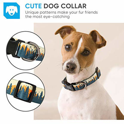 Picture of Timos Dog Collar for Small Medium Large Dogs,Adjustable Soft Puppy Collars with Metal Buckle,Sunset Valley ,M Length 13.39-20.87'