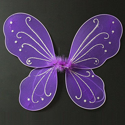 Picture of Dushi Girls Butterfly Fairy Wings for Fairy Costumes Sparkle Fairy Princess Wings Party Favor