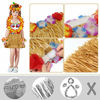 Picture of 30cm Hawaiian Grass Skirt Performance Costume Set for Girls