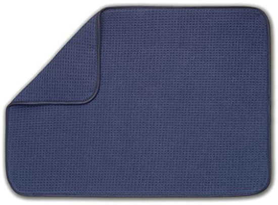 Picture of XXL Dish Mat 24" x 17" (LARGEST MAT) Microfiber Dish Drying Mat, Super absorbent by Bellemain (Navy)