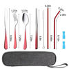 Picture of Travel Utensils Set with Case Reusable Portable Cutlery Set Stainless Steel 8pcs Including Dinner Knife Fork Spoon Chopsticks straws (Gradient Red)