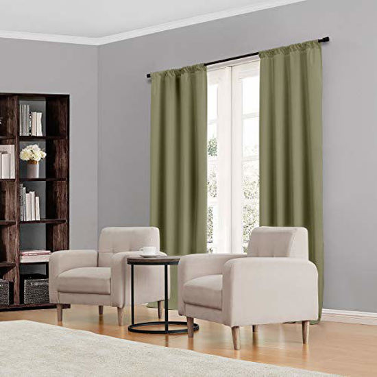 Picture of ECLIPSE Kendall Thermal Insulated Single Panel Rod Pocket Darkening Curtains for Living Room, 42" x 84", White