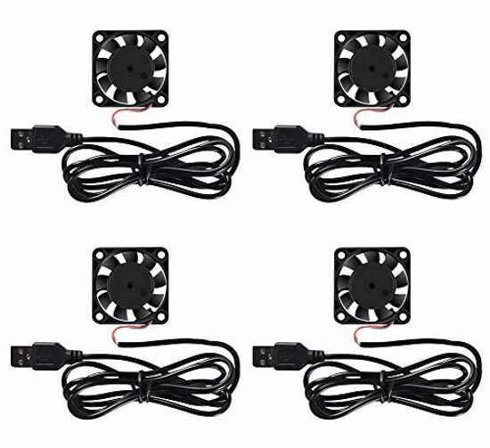 Picture of 4 Pack USB Brushless Cooling Fan 40mm Fan High Performance DC 5V Cooling Fan Speed 4200 RPM Fan for Small Appliances Series Replacement