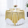 Picture of Hahuho 50x50 inch Square Sequin Tablecloth Gold, Glitter Tablecloth for Bridal Shower Decorations, Birthday, Wedding, Dessert, Banquet50x50 Inch, Gold