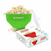 Picture of Collapsible Silicone Microwave Hot Air Popcorn Popper Bowl With Lid and Handles - Green