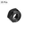 Picture of uxcell M10 x 1.5mm Nylon Insert Hex Lock Nuts, Carbon Steel Black Zinc Plated, Pack of 20