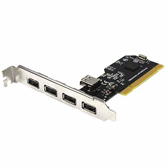 Picture of GODSHARK Internal USB 2.0 PCI Card, 5 Port (4 External & 1 Internal) PCI Expansion to USB 2 Adapter Hub Controller, High Speed 480Mbps for Desktop