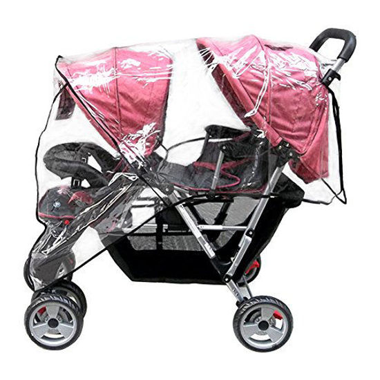 Picture of Aligle Weather Shield Double Popular for Swivel Wheel Stroller Universal Size Baby Rain Cover/Wind Shield Deal (Black)