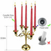 Picture of Viscacha Metal Candle Holder5 Arms Gold Candle Holders for Pillar Candles10.6 inch Tall Candlestick Holders, for 1/2-1 inch Taper Candles Diameter Each,Candelabra Centerpiece Decoration