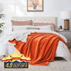 Picture of Walensee Sherpa Fleece Blanket (Throw Size 50x60 Orange) Plush Throw Fuzzy Super Soft Reversible Microfiber Flannel Blankets for Couch, Bed, Sofa Ultra Luxurious Warm and Cozy for All Seasons