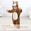 Picture of MICHLEY Unisex Baby Winter Hooded Romper Flannel Panda Style Cosplay Clothes ,80cm-(6-12months),Leopard