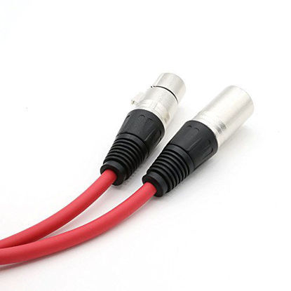 Picture of Dremake Audio 50 Foot XLR Cable Patch Snake Cord-3Pin XLR Male to XLR Female Balanced Speaker Cable for Microphone, Stage, DJ, Pro, Studio Cable - Red