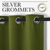 Picture of NICETOWN Kitchen Curtain Panels Blackout Draperies, Thermal Insulated Solid Grommet Blackout Curtains/Drapes for Christmas Window Decoration (1 Pair, 34 by 63 inches, Olive Green)