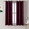 Picture of ChrisDowa Grommet Blackout Curtains for Bedroom and Living Room - 2 Panels Set Thermal Insulated Room Darkening Curtains (Burgundy Red, 42 x 63 Inch)