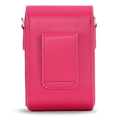 Picture of MegaGear MG1561 Leather Camera Case with Strap Compatible with Sony Cyber-Shot DSC-RX100 VI, DSC-RX100 V, DSC-RX100 IV - Hot Pink, One Size