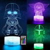 Picture of 3D Illusion Night Light for Kids, LED Desk Lamp 3 Pattern & 16 Color Change Decor Nightlight, Baby Yoda/Darth Vader/Stormtrooper Toys As Best Gifts for Kids and Star Wars Fans