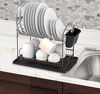 Picture of Simple Houseware 2-Tier Dish Rack with Drainboard, Bronze