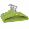 Picture of Casafield 50 Velvet Kid's Hangers - 14" Size for Children's Clothes - Lime Green