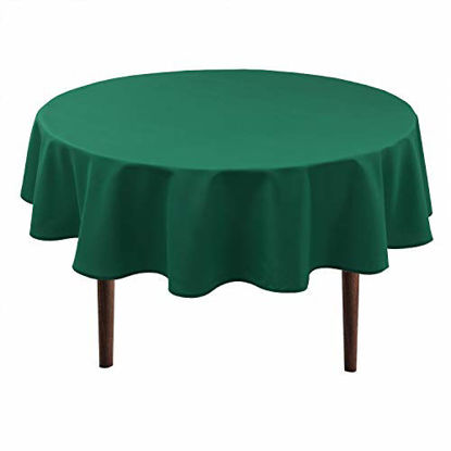 Picture of Hiasan Round Tablecloth 90 Inch - Waterproof Stain Resistant Spillproof Polyester Fabric Table Cloth for Dining Room Kitchen Party, Emerlad Green