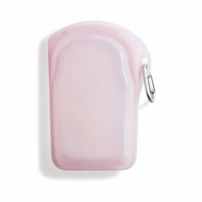 Picture of Stasher Platinum Silicone Food Grade Reusable Storage Bag, Pink (GO Bag) | Reduce Single-Use Plastic | Snack, Store, or Travel | Leakproof, Dishwasher-Safe, Eco-friendly | 18 Oz