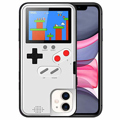 Picture of Gameboy Case for iPhone 11, Chu9 Retro 3D Shockproof Playable Game Cover Case with 36 Classic Games, Handheld Color Screen Video Game Console Case for iPhone (White, iPhone 11)