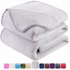 Picture of Soft Blanket Travel Size Fleece Warm Fuzzy Throw Blankets for The Bed Sofa Lightweight 350GSM HOZY Grey 50" 61"