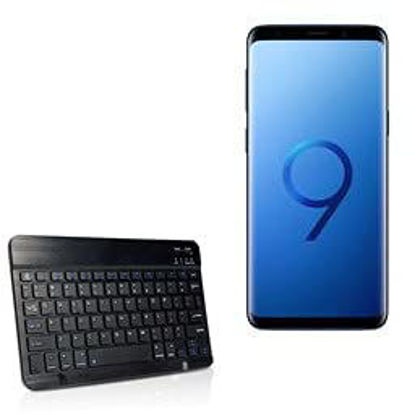 Picture of Keyboard for Samsung Galaxy S9 (Keyboard by BoxWave) - SlimKeys Bluetooth Keyboard, Portable Keyboard with Integrated Commands for Samsung Galaxy S9 - Jet Black