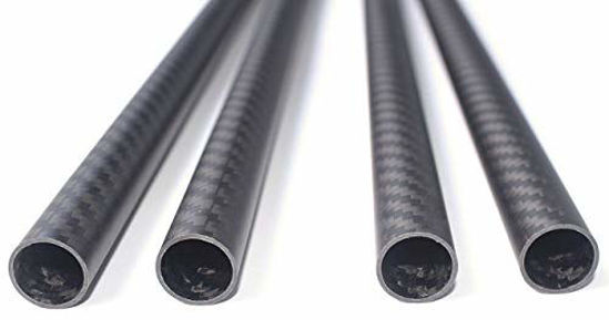 Picture of 4pcs Carbon Fiber Tube 12mmx10mmx420mm,6/8/10/16/22/25/30mm Available,3K roll Wrapped Twill Matte Finish