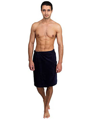 Picture of TowelSelections Men's Wrap, Shower & Bath, Terry Velour Towel Medium/Large Navy