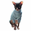 Picture of Bonaweite Hairless Cats Vest Turtleneck Sweater, Breathable Adorable Cat Wear Shirt Clothes, Cat's Pajamas Jumpsuit for Sphynx, Cornish Rex, Devon Rex, Peterbald