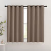 Picture of NICETOWN Insulated Blackout Curtains and Drapes - Microfiber Energy Saving Thermal Insulated Solid Grommet Blackout Draperies for Kitchen (1 Pair, 46 inches by 54 Inch, Cappuccino)