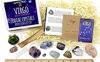 Picture of DANCING BEAR Virgo Zodiac Healing Crystals Gift Set (14 Pc): 9 Stones, 18K Gold-Plated Constellation Necklace, Meteorite, Succulent Candle, Palo Santo Smudge Stick & Info Guide, Made in The USA